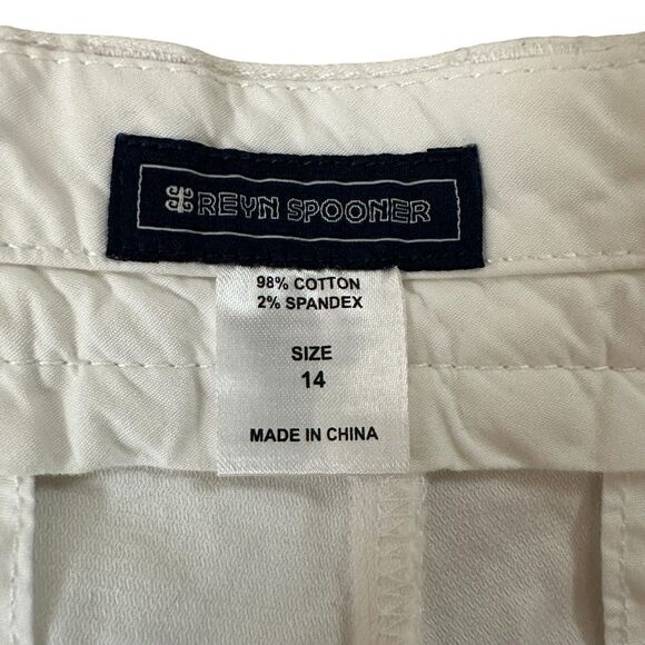 Reyn Spooner ~ Womens White Chino Shorts ~ size 14 ~ side and back pockets - Picture 5 of 8